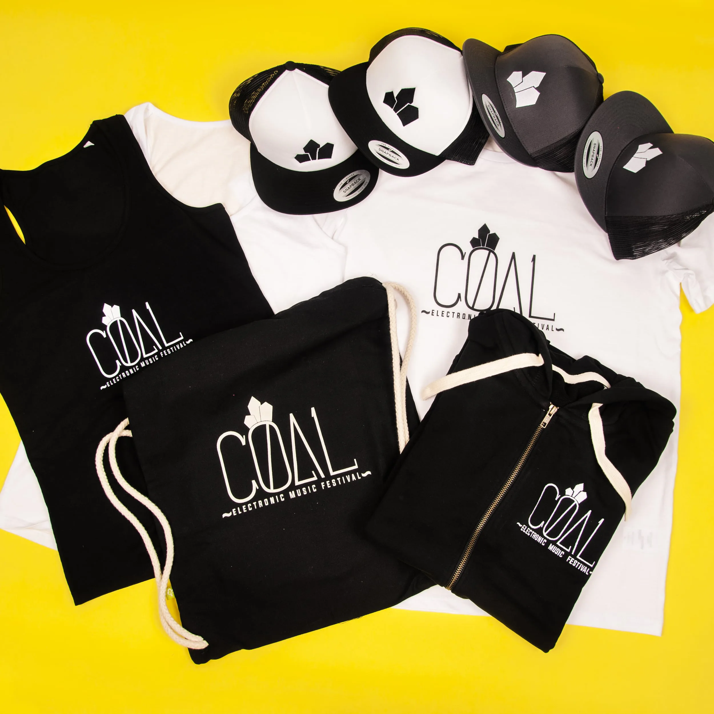 Promotional shirts and drawstring bags with a logo