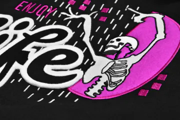 Enjoy Life skeleton embroidery – Embroidery – RAVEN