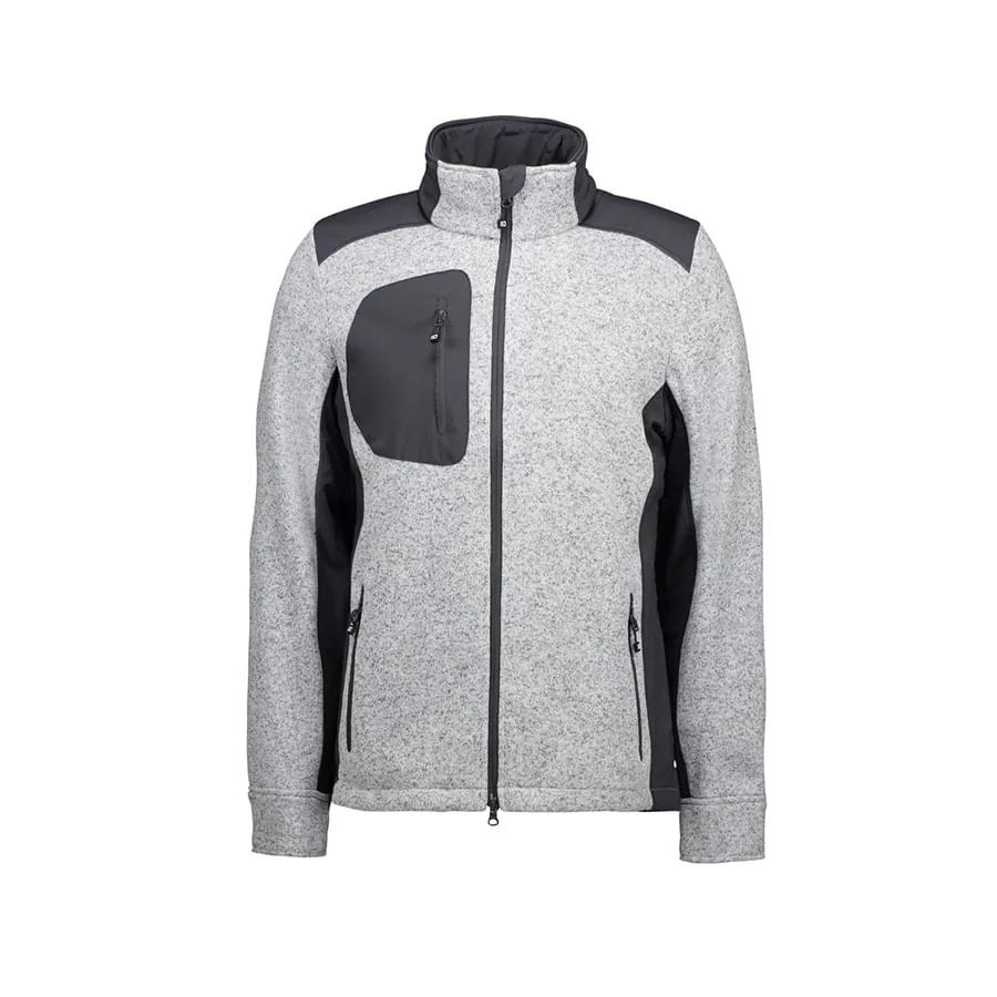 Strickfleece Herrenjacke mit Brusttasche