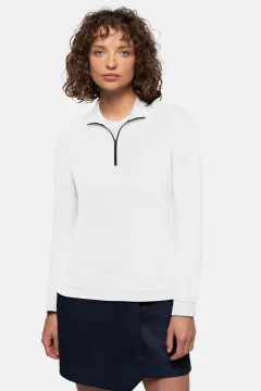 HAKRO Damen Zip-Longsleeve Piqué MIKRALINAR® ECO