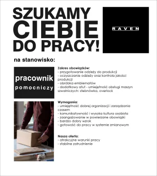 Ogłoszenie o pracę dla pracownika pomocniczego