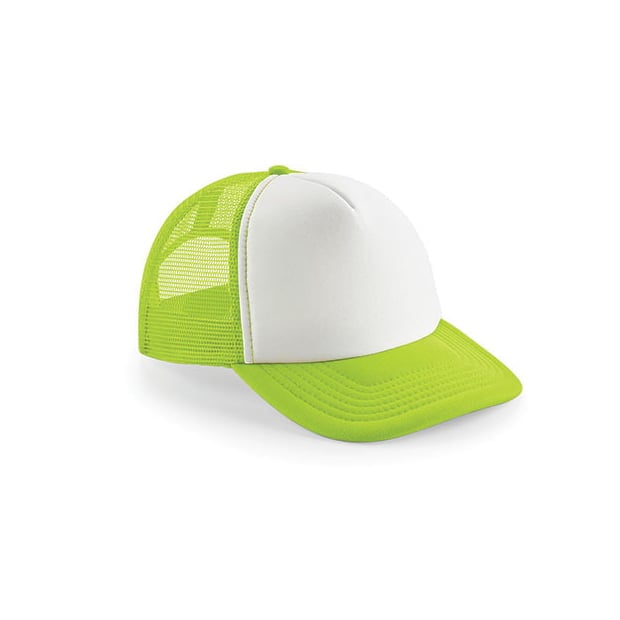 biało-zielona czapka trucker z haftem