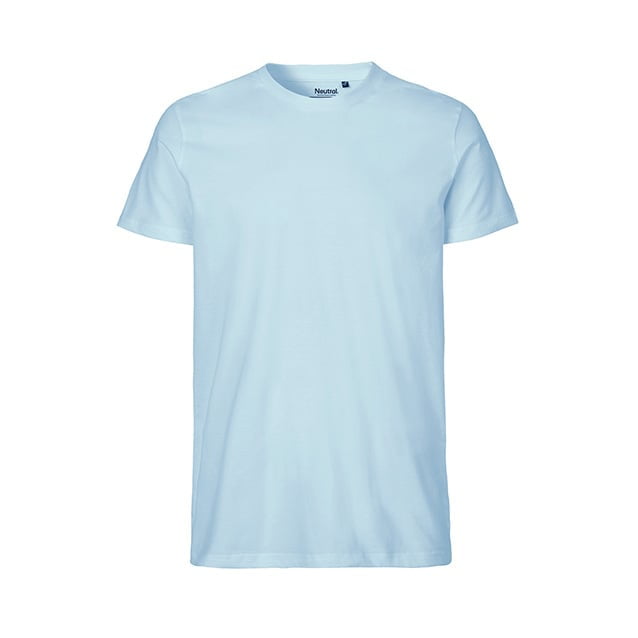 Light Blue - Męski T-Shirt w serek Fairtrade
