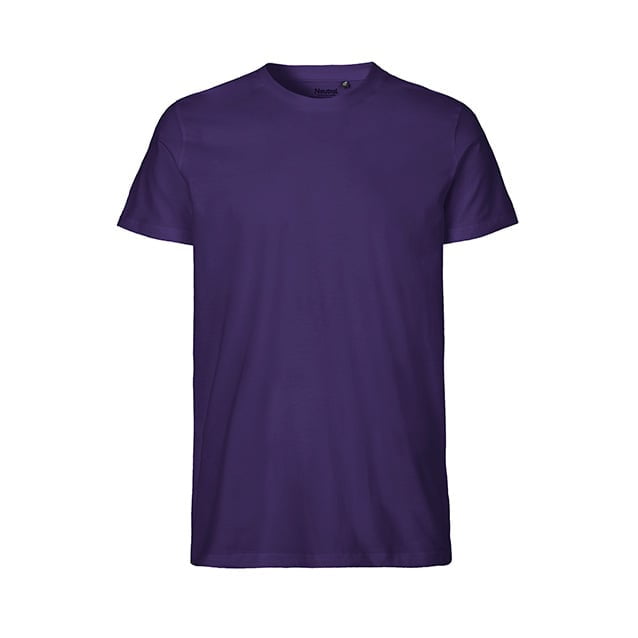 Purple - Męski T-Shirt w serek Fairtrade
