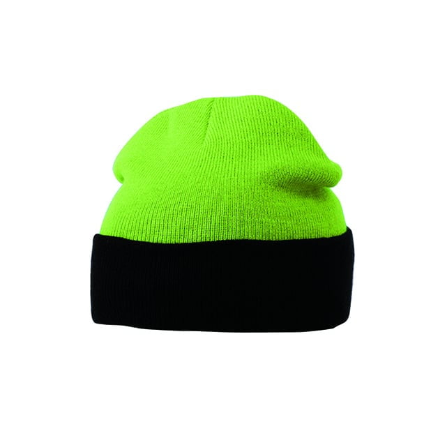 Lime Green/Black - Czapka zimowa Knitted
