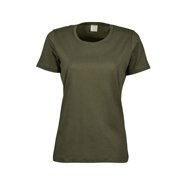 Damska oliwkowa koszulka bawełniana z własnym haftowanym logo Sof Tee Tee Jays 8050