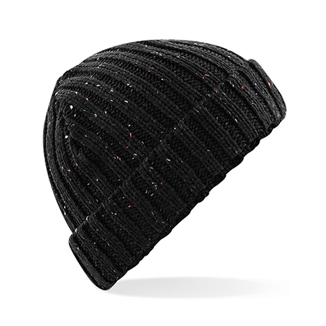 Black - Czapka dzianinowa beanie w kropki