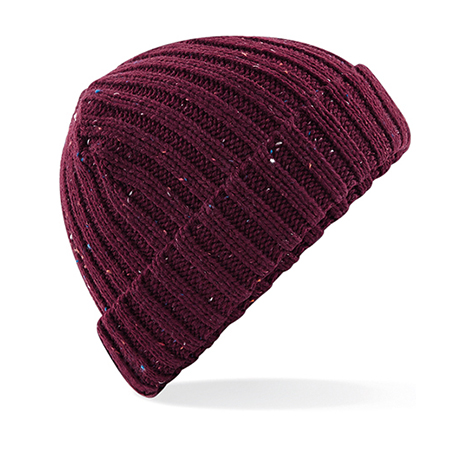 Burgundy - Czapka dzianinowa beanie w kropki