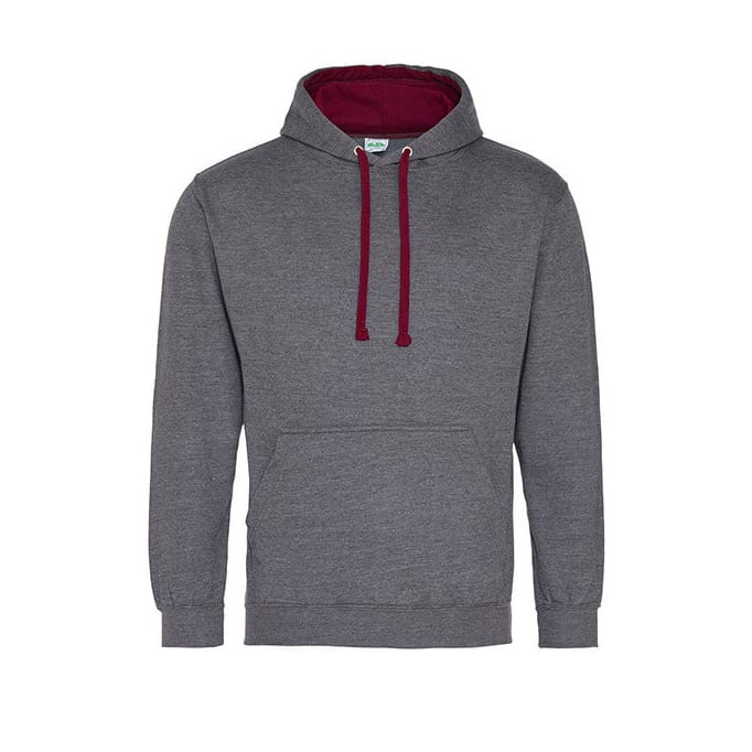 Charcoal/Burgundy - Bluza z kapturem Varsity Hoodie