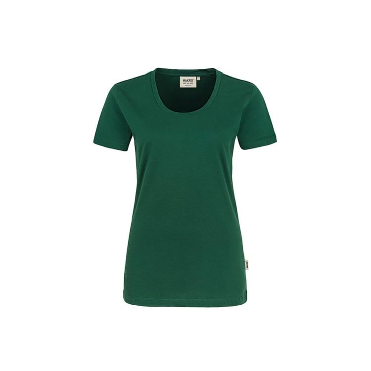 Zielona dopasowana koszulka damska z własnym drukiem Hakro 127
