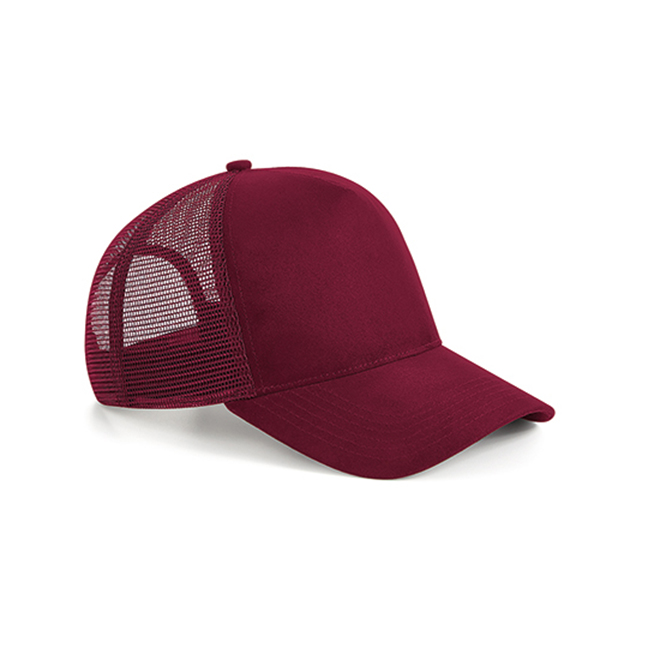 Burgundy - Czapka zamszowa Trucker Snapback