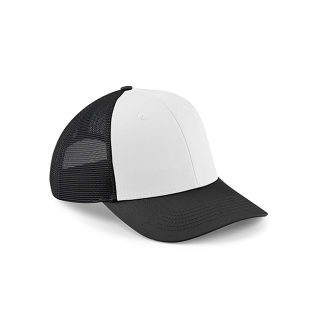 Black/White - Czapka 6-panelowa Snapback Trucker