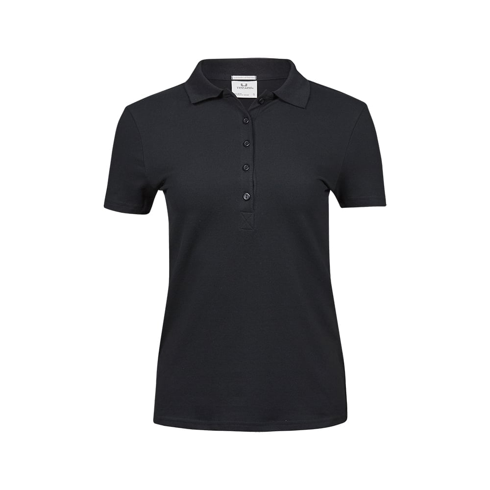 Black - Damska koszulka polo Luxury Stretch