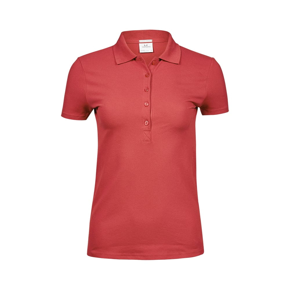 Coral - Damska koszulka polo Luxury Stretch