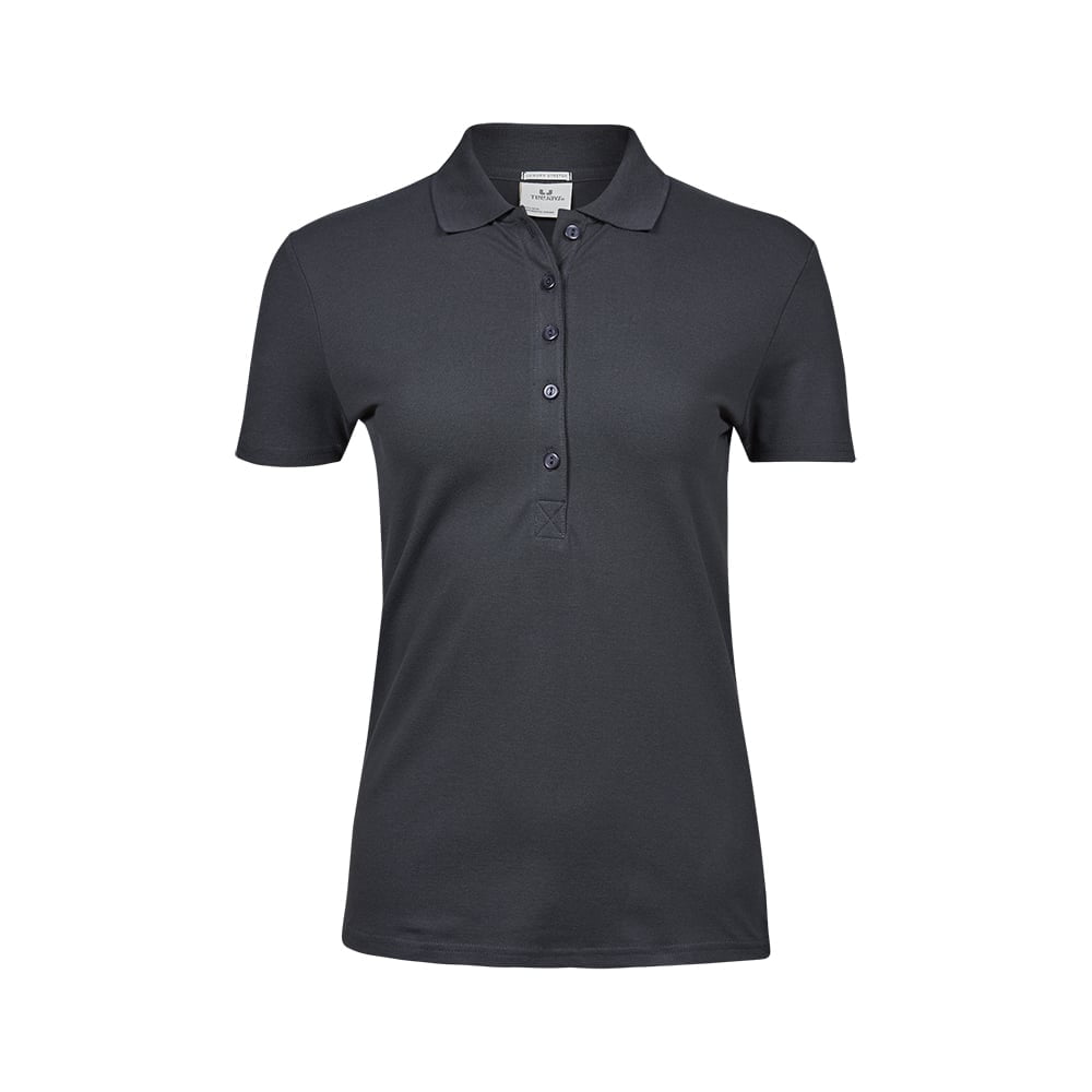 Dark Grey - Damska koszulka polo Luxury Stretch