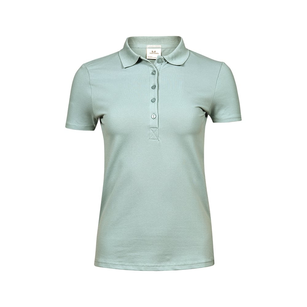 Dusty Green - Damska koszulka polo Luxury Stretch