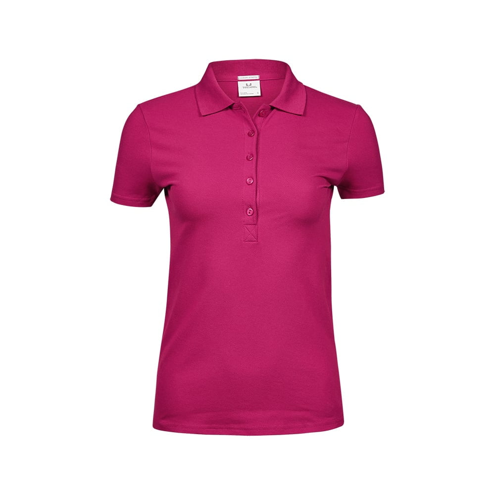Hot Pink - Damska koszulka polo Luxury Stretch
