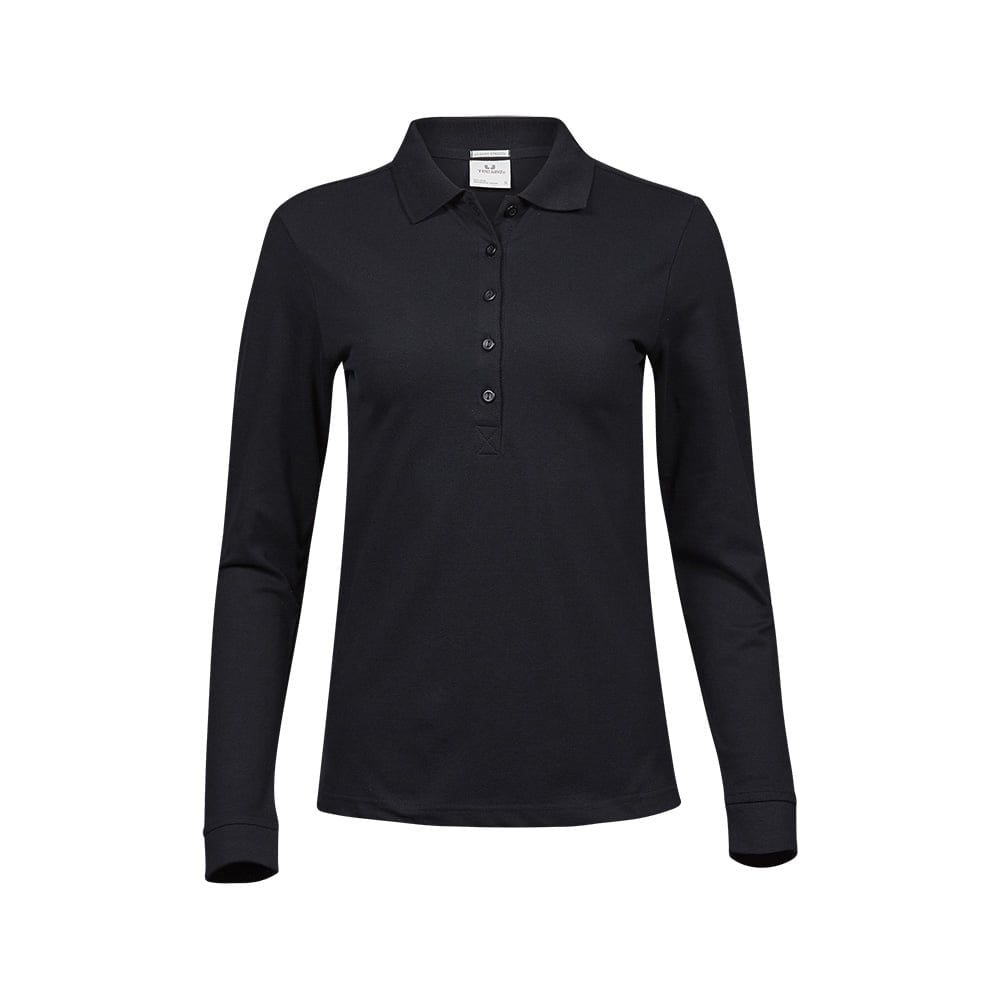 Black - Damska koszulka z długim rękawem Luxury Stretch