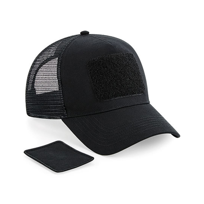 Black - Czapka Trucker Snapback z łatką na rzep