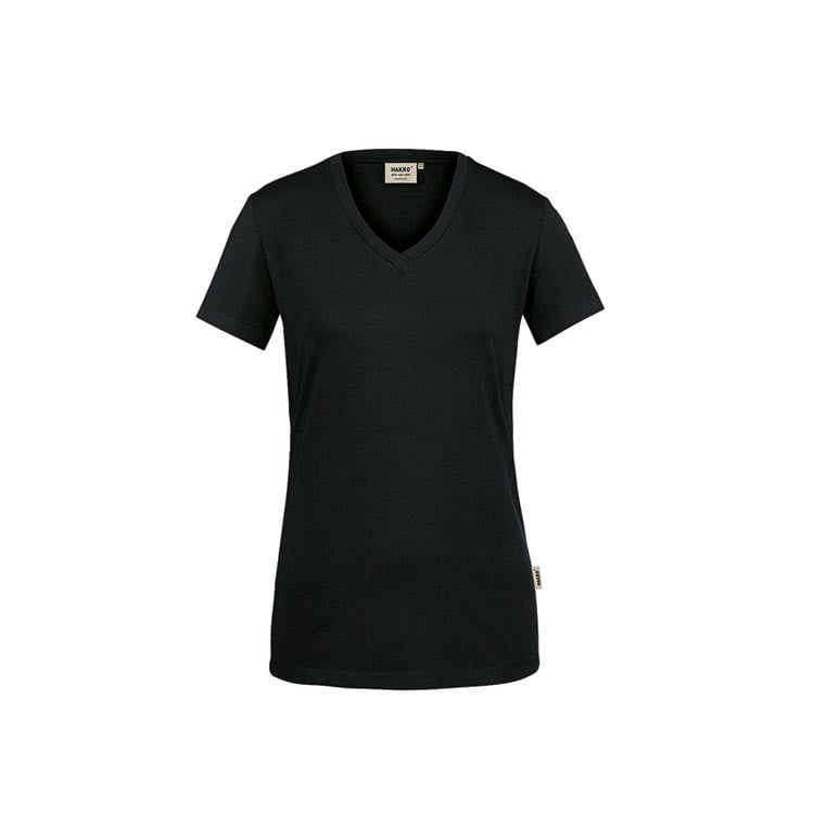 Damska czarna koszulka ze stretchem Hakro 172