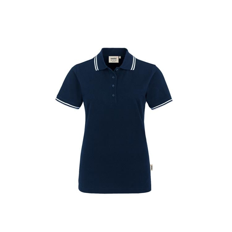 Ink Blue - Damska koszulka polo Twin-Stripe 205