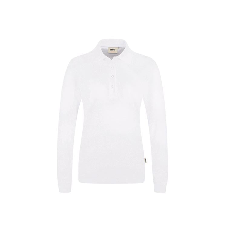 White - Damski longsleeve polo Performance 215