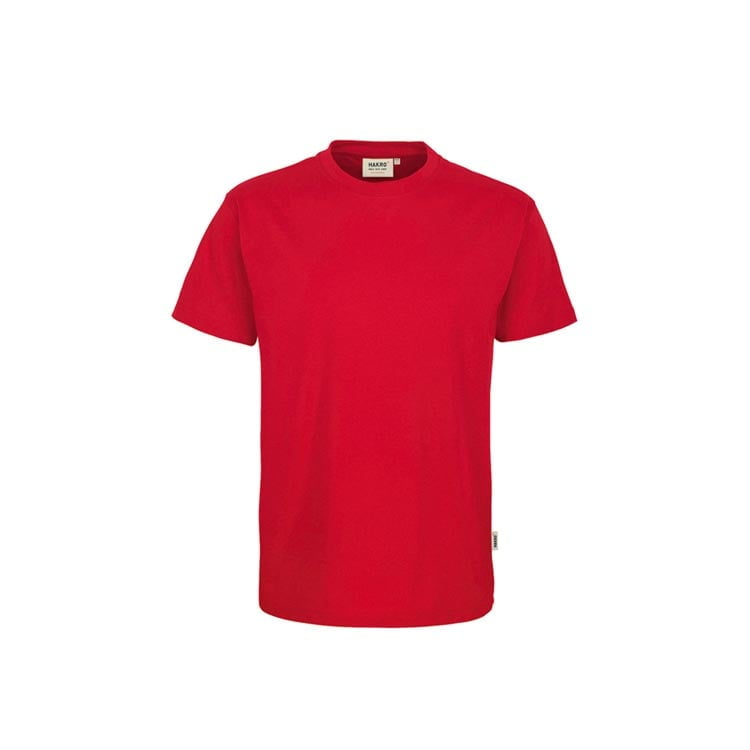 Czerwony t-shirt dla pracowników z drukowanym logo Hakro Performance 281