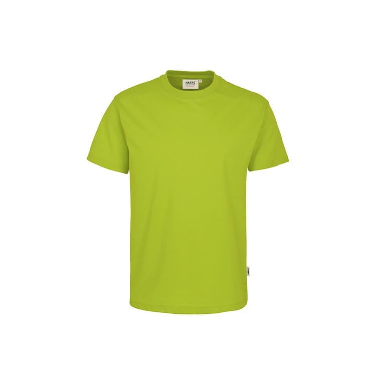 Limonkowy t-shirt dla pracowników z drukowanym logo Hakro Performance 281