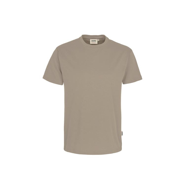 Beżowy t-shirt dla pracowników z drukowanym logo Hakro Performance 281