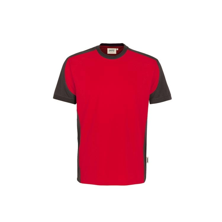 Czerwona koszulka z kontrastowymi wstawkami Hakro Performance 290