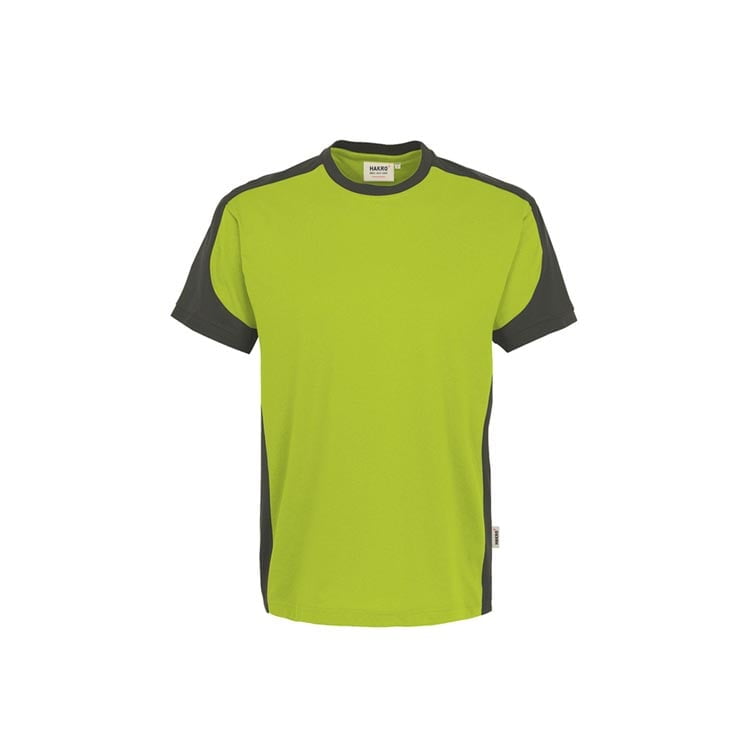 Limonkowa koszulka z kontrastowymi wstawkami Hakro Performance 290