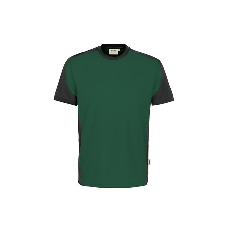 Zielona koszulka z kontrastowymi wstawkami Hakro Performance 290