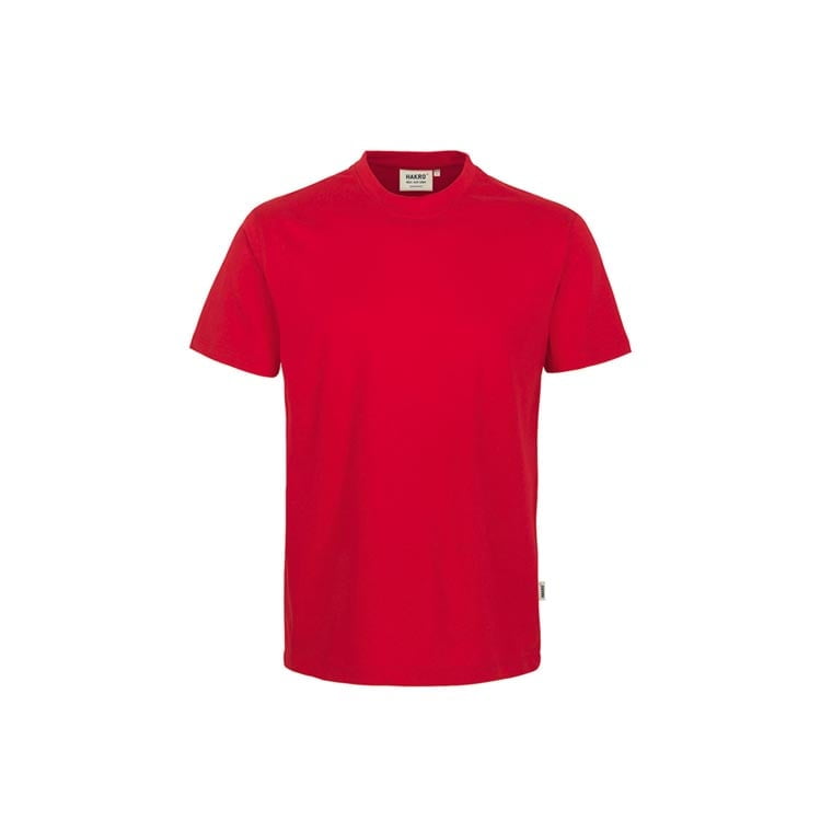 Klasyczny czerwony t-shirt męski z własnym haftem Hakro 292