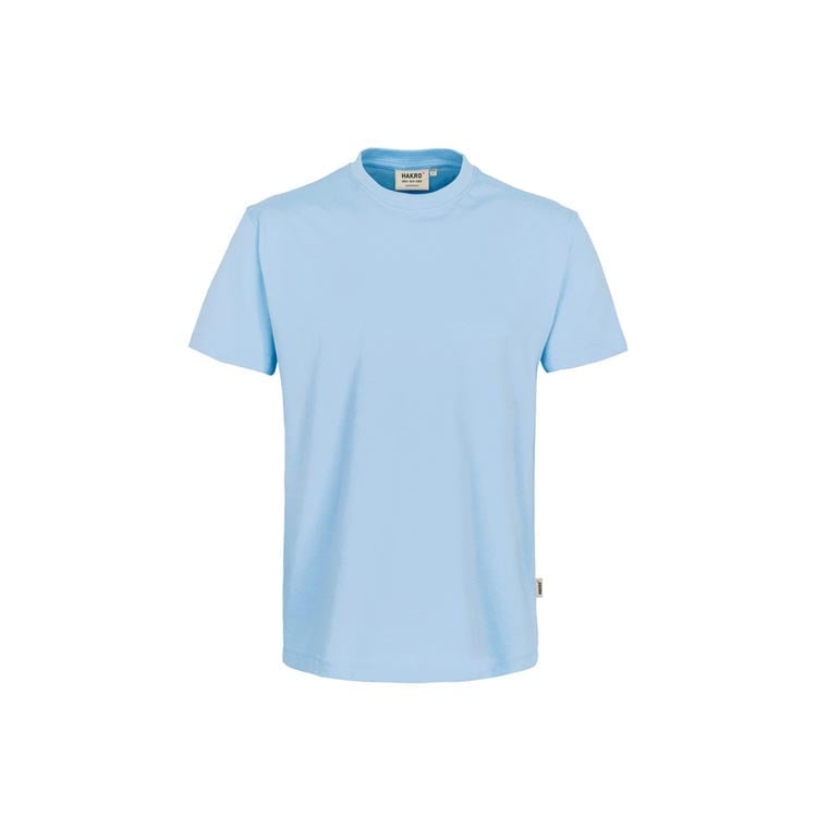 Klasyczny błękitny t-shirt męski z własnym haftem Hakro 292