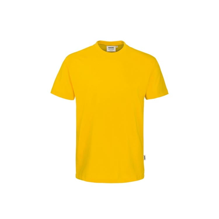 Klasyczny żółty t-shirt męski z własnym haftem Hakro 292