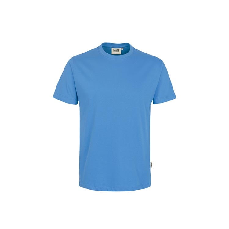 Klasyczny niebieski t-shirt męski z własnym haftem Hakro 292