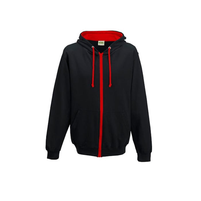 Jet Black/Fire Red - Bluza dwukolorowa Varsity Zoodie