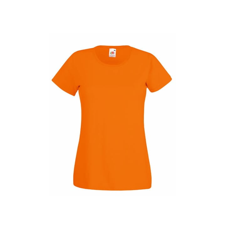 Damska koszulka pomarańczowa bawełniana Fruit of the Loom Valueweight T 61-372-0