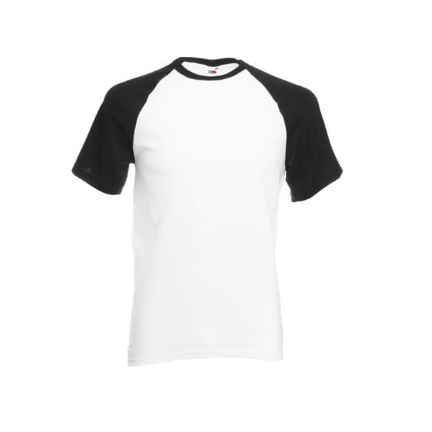 Biały t-shirt z czarnymi kontrastowymi wstawkami Fruit of the Loom 61-026-0