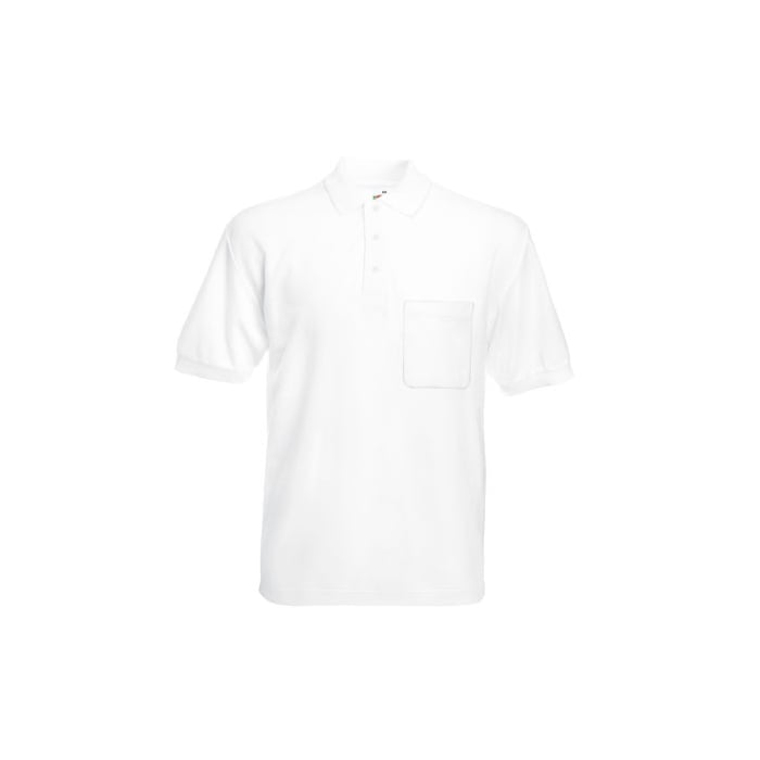 White - Koszulka polo z kieszonką 65/35