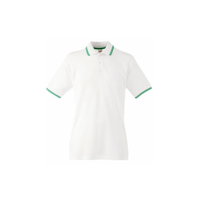 White/Kelly Green - Koszulka polo Tipped