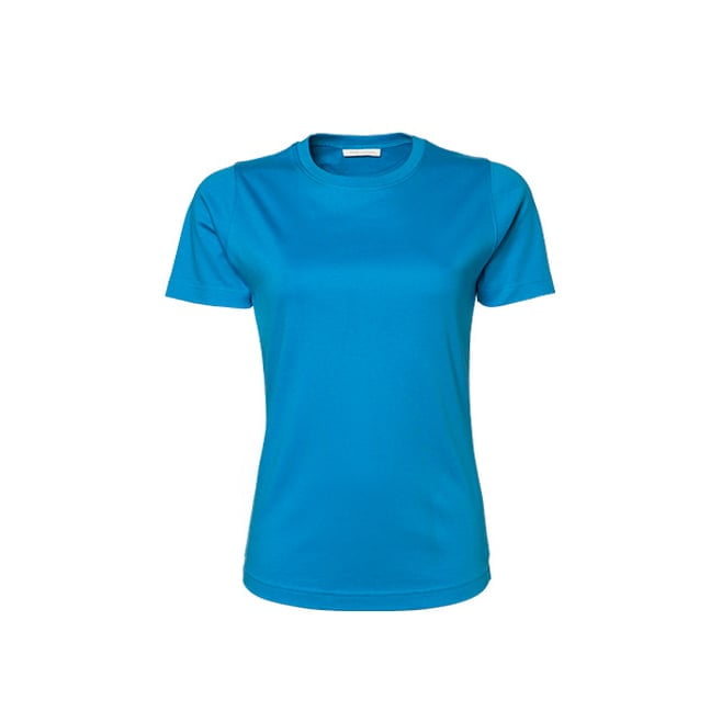 Niebieska koszulka damska z bawełny organicznej Tee Jays Interlock Tee 580