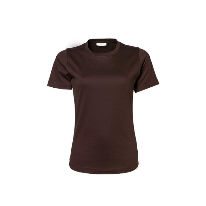Brązowa koszulka damska z bawełny organicznej Tee Jays Interlock Tee 580