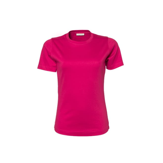 Różowa koszulka damska z bawełny organicznej Tee Jays Interlock Tee 580