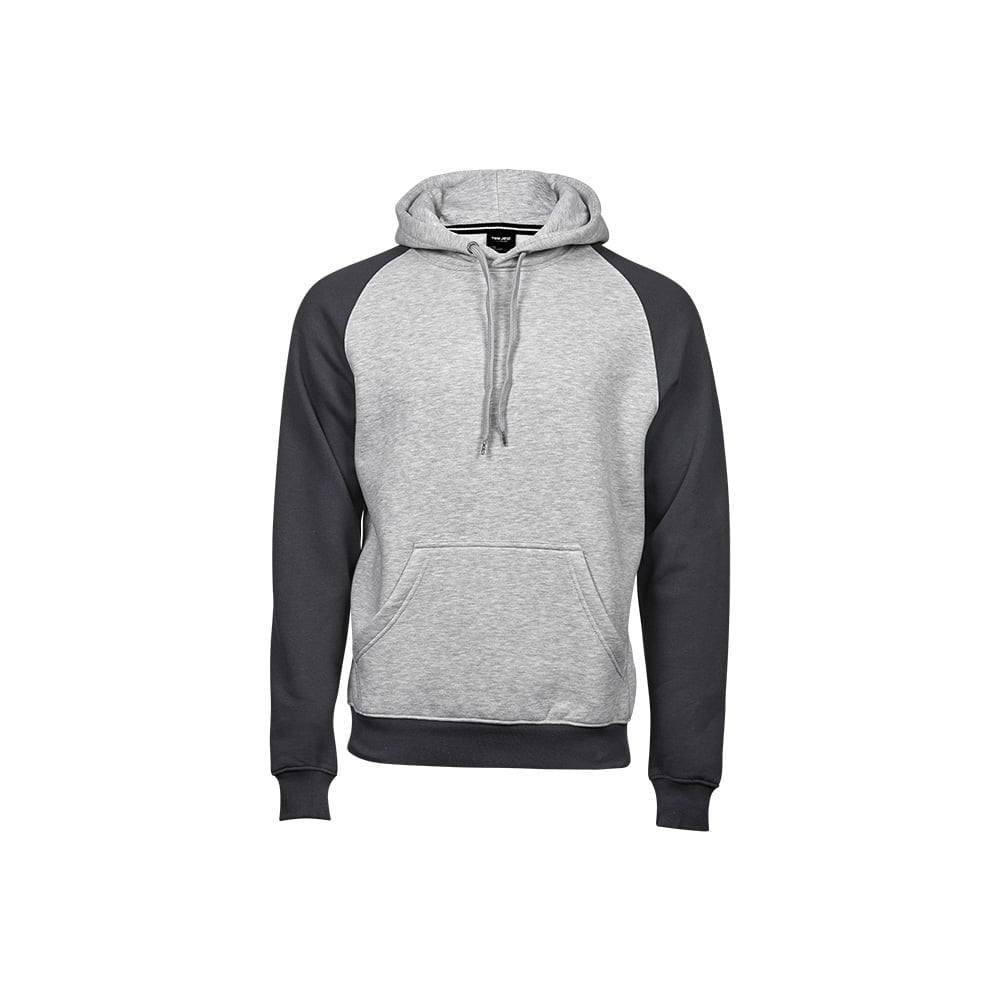 Heather Grey/Dark Grey - Męska dwukolorowa bluza Hooded