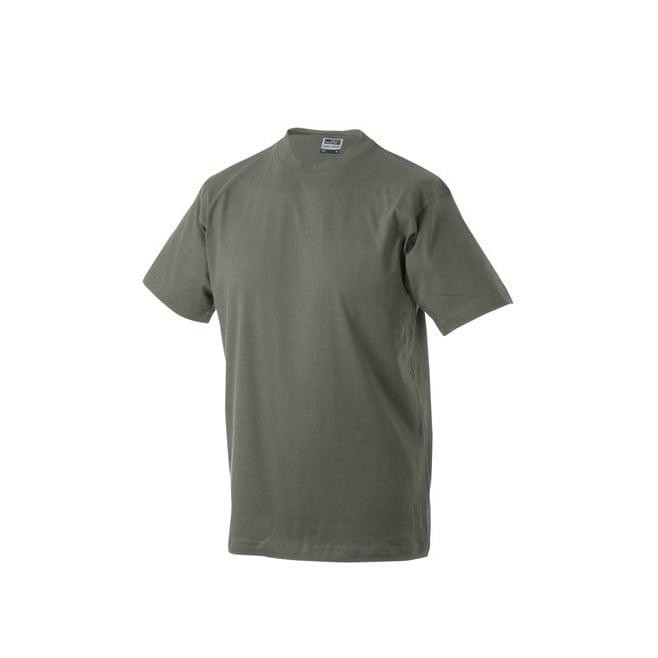Khaki męska koszula z własnym drukiem firmowym Round t-medium James & Nicholson JN001