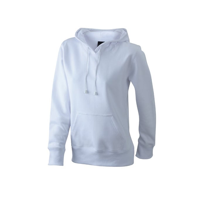 White - Damska bluza bez zamka Hooded Jacket