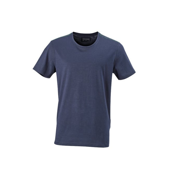 Navy/Green - Męski T-Shirt Urban
