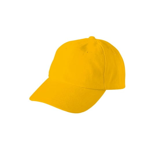 jasnożółta czapka reklamowa z nadrukiem
