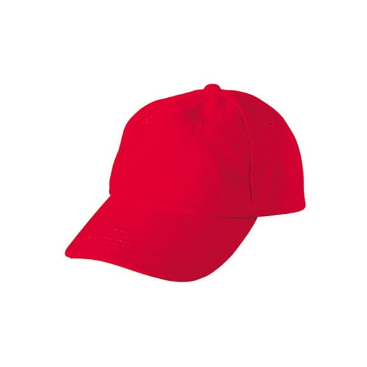 czerwona czapka reklamowa z nadrukiem